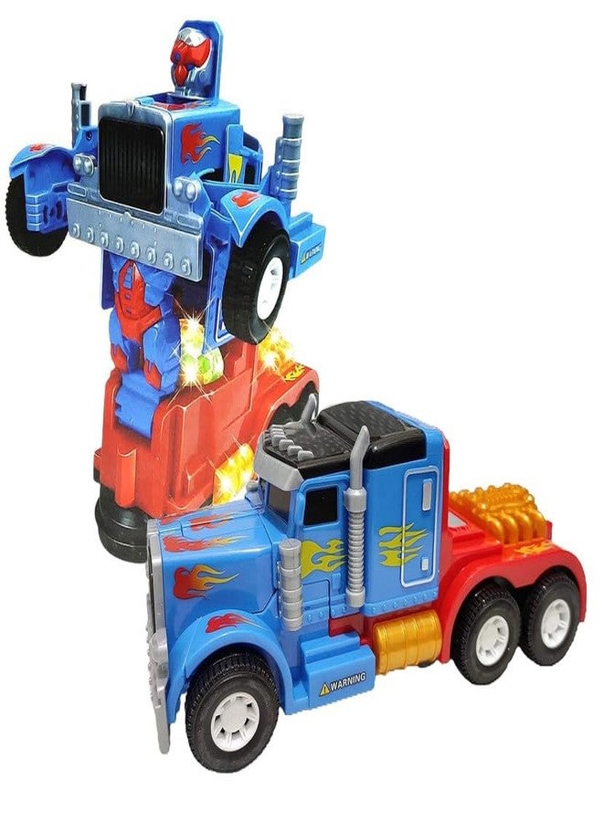 KONIGIN Play Game Robot Deform Truck Bump and Go Action 2 in 1 Converting Robot to Car Toy with 3D Lights and Music Truck Toy for Kids Boys (Multicolor) - Image 1